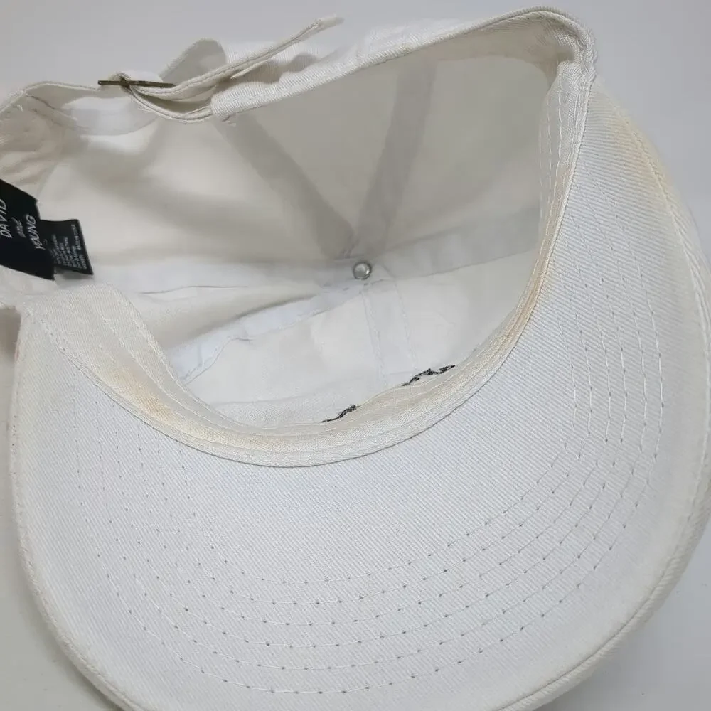 David and Young Baseball Cap White One Size Game Day Embroidery Adjustable Hat